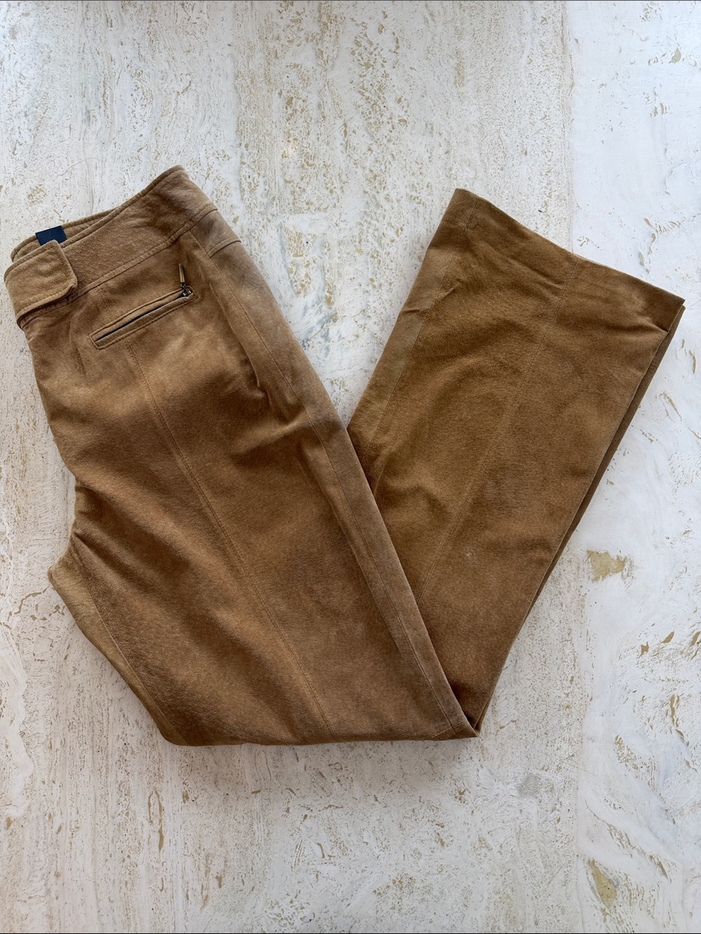 Liz Claiborne Audra 100% Suede Leather Pants Light Brown Women’s Size 10